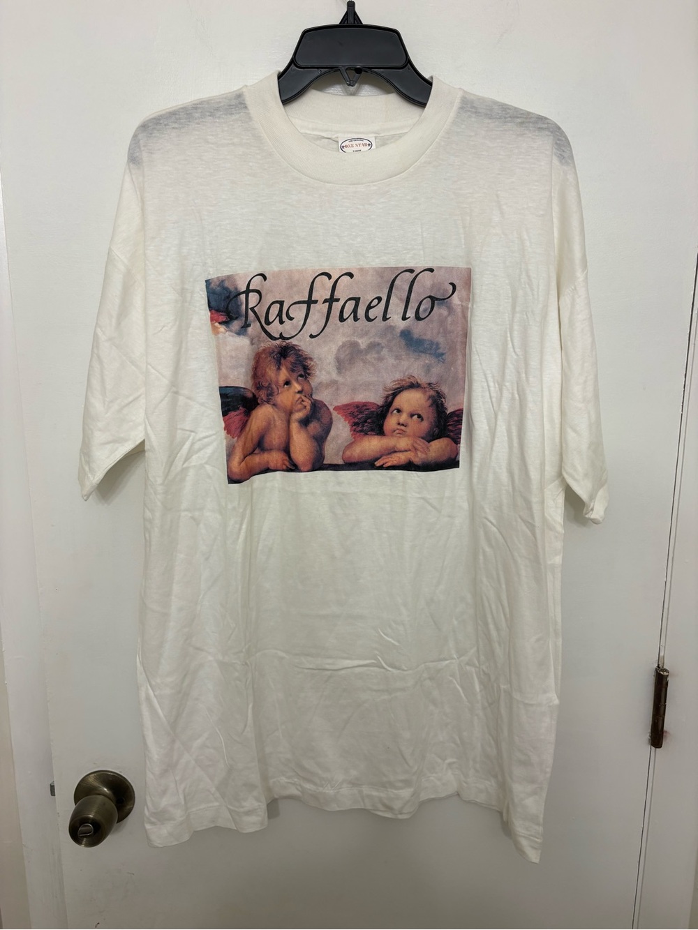 VTG 90s Raffaello Raphael Angels Art T Shirt Single Stitch Sistine Madonna XXL